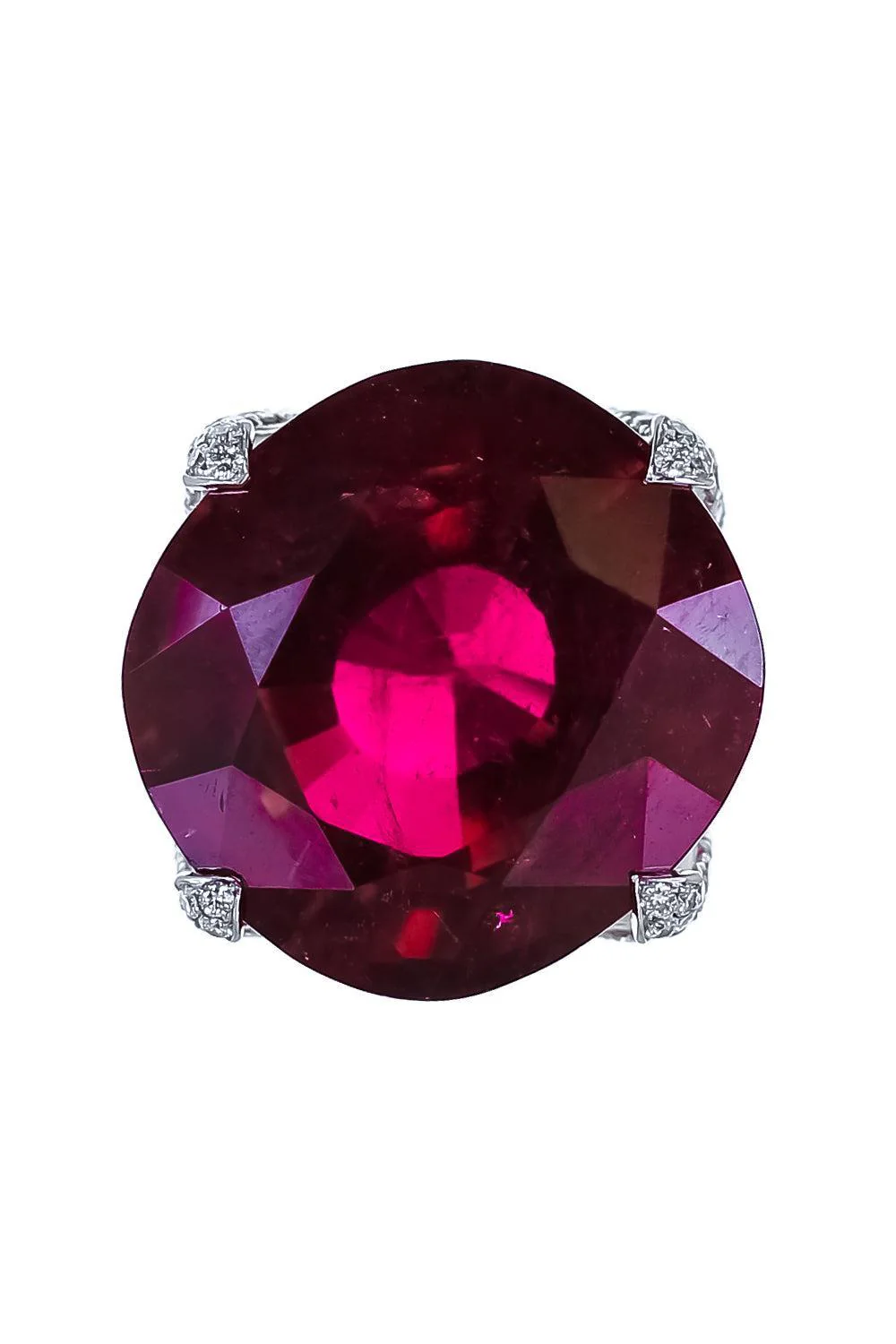 Rocky Crystal Ruby Flower Ring