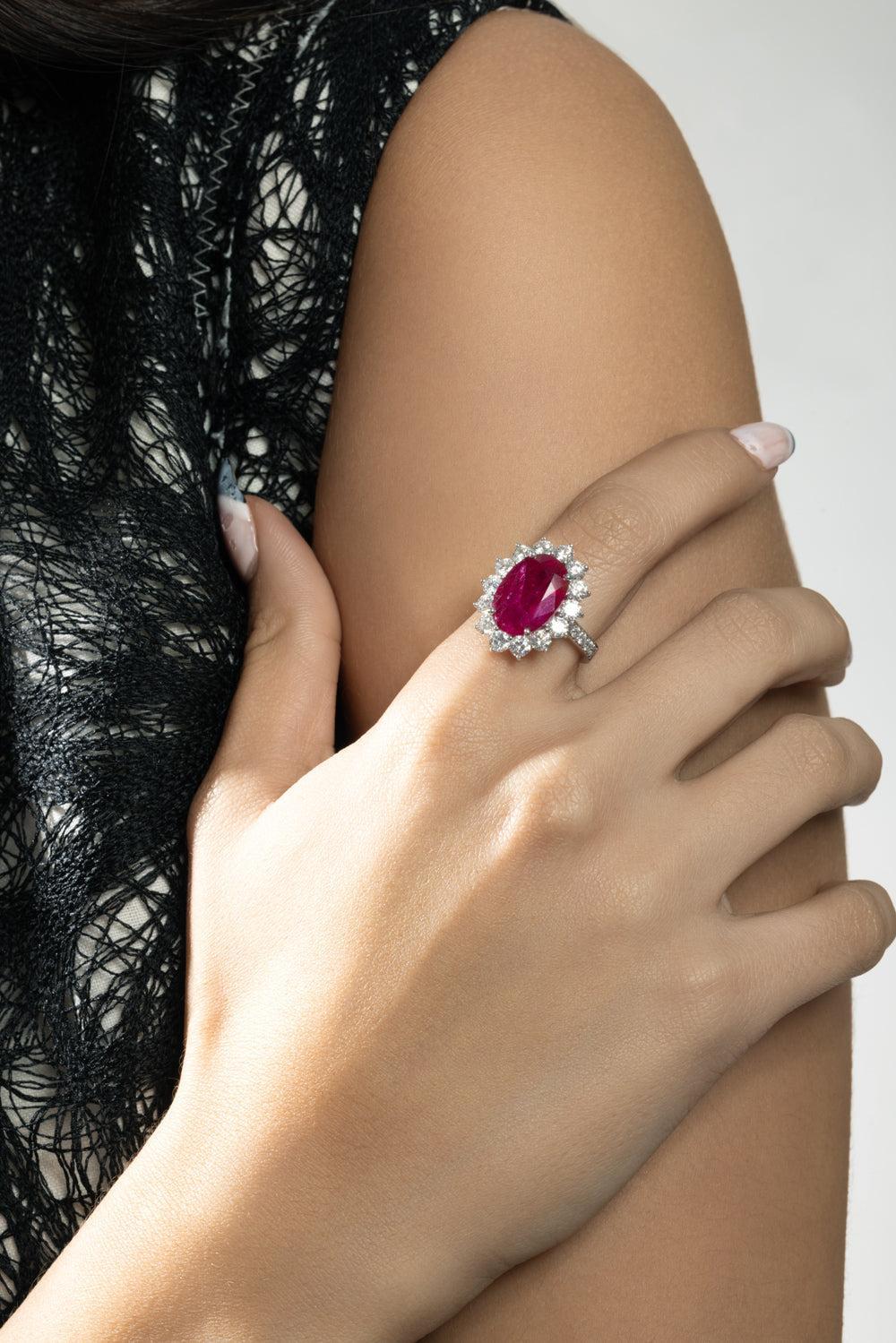 Ruby Diamond Surrounding Ring - Image 2