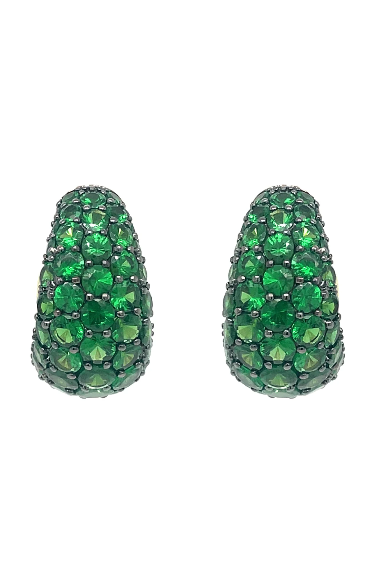 Tsavorite Dome Huggie Earrings