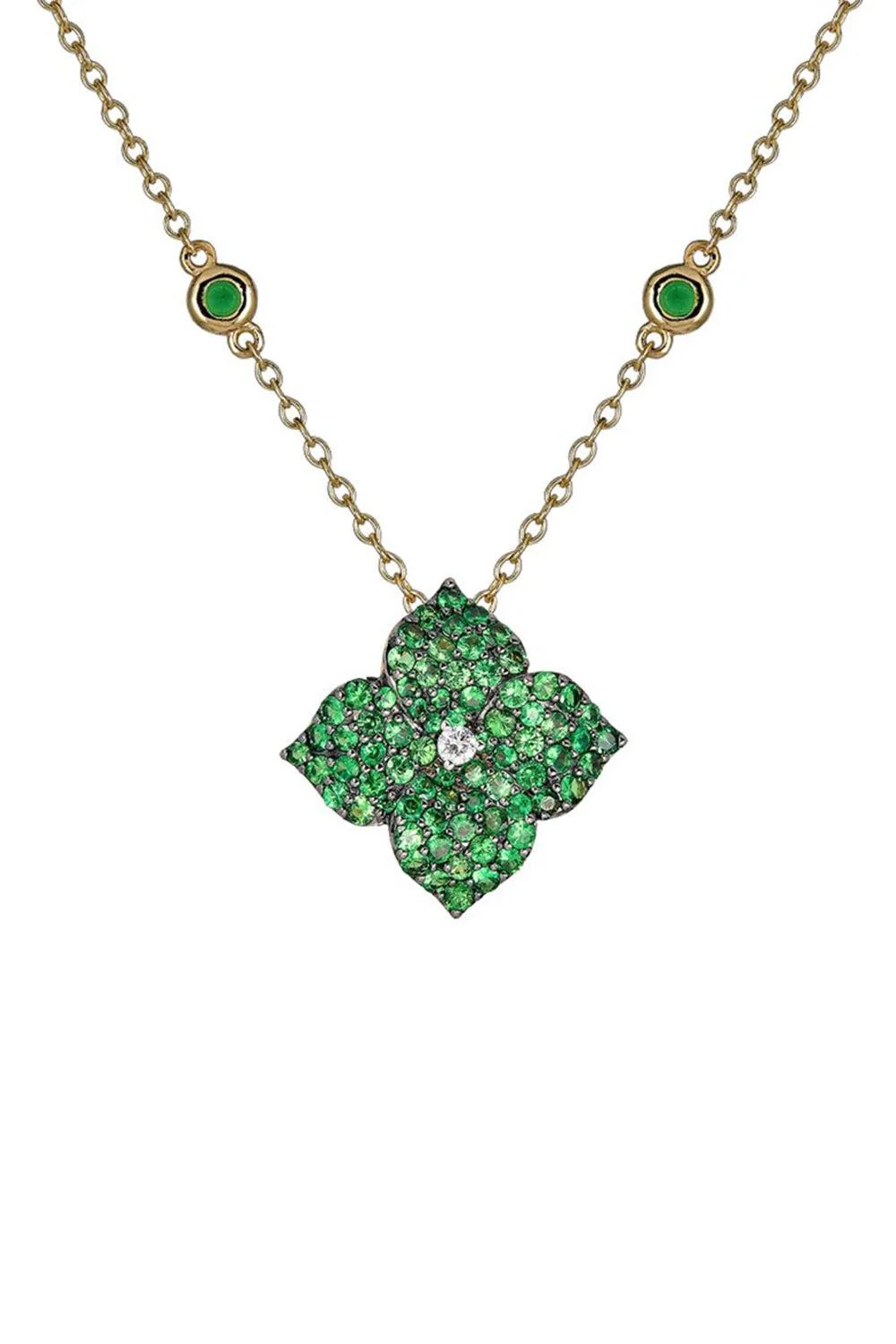 Tsavorite Small Flower Necklace