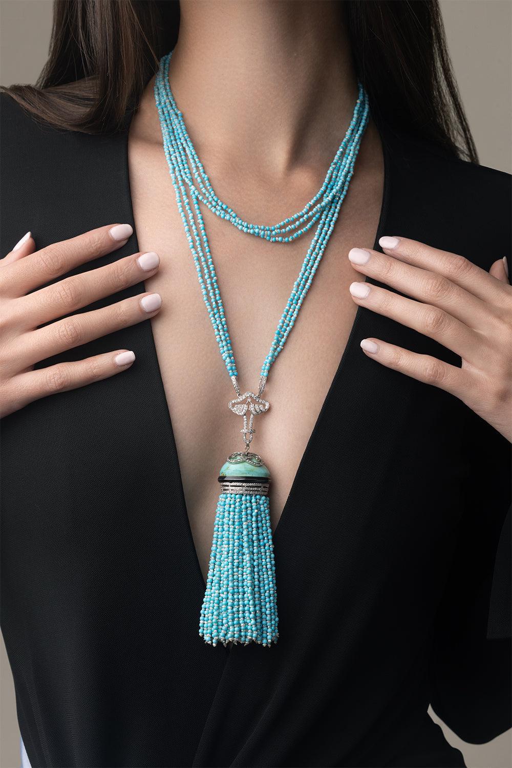 Turquoise Beaded Necklace - Image 4