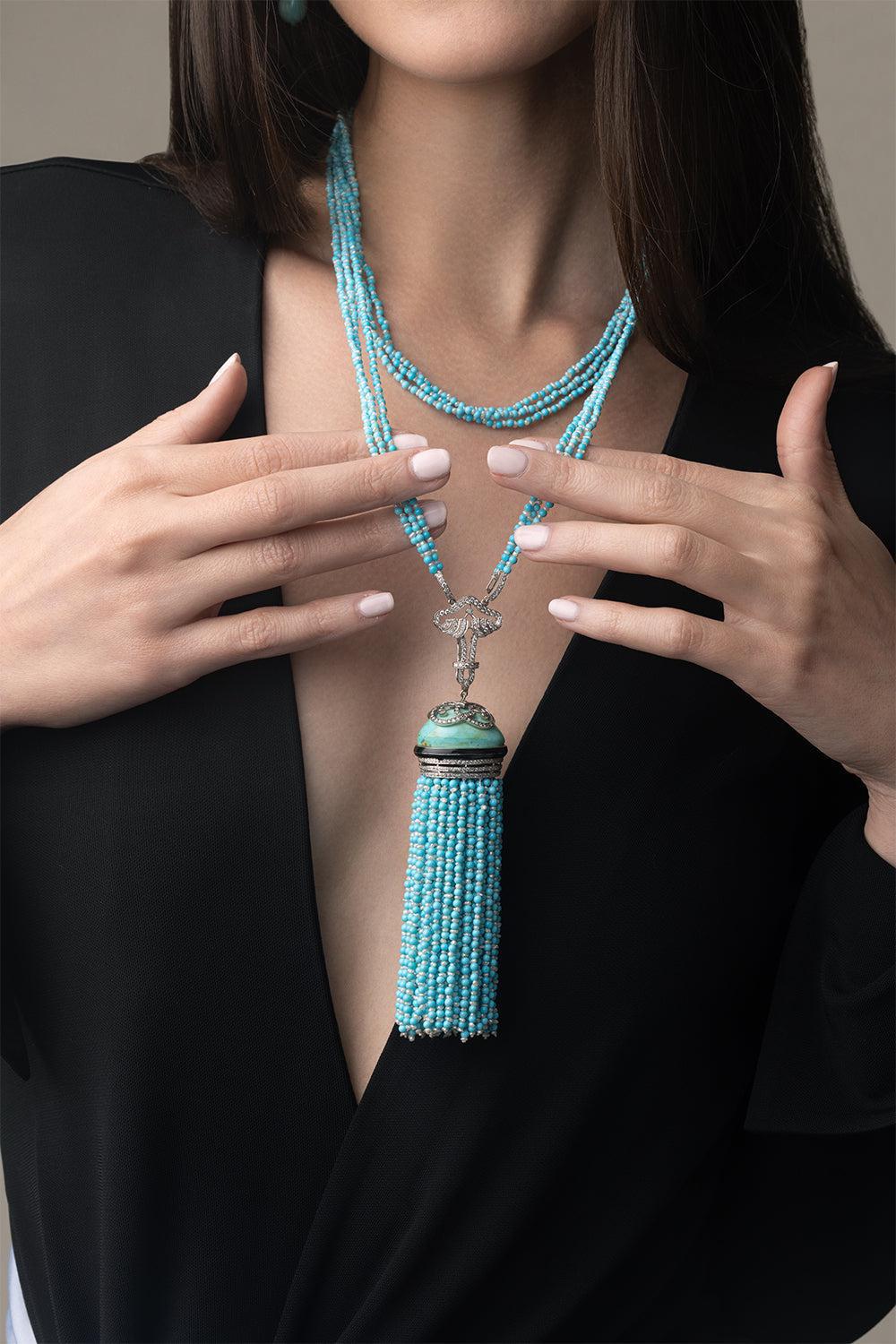 Turquoise Beaded Necklace - Image 6