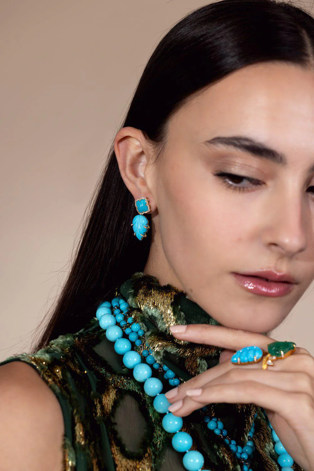 Turquoise Capri Pacha Earrings - Image 2