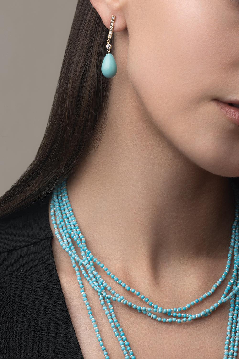 Turquoise Drop Earrings - Image 3