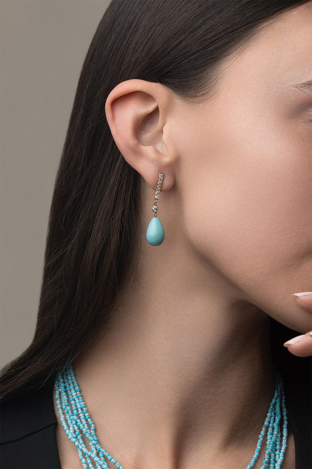 Turquoise Drop Earrings - Image 4