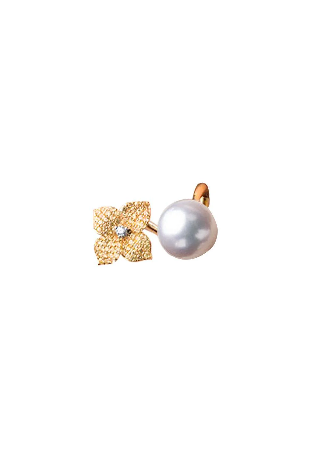 Yellow Sapphire Fiore Pearl Double Ring