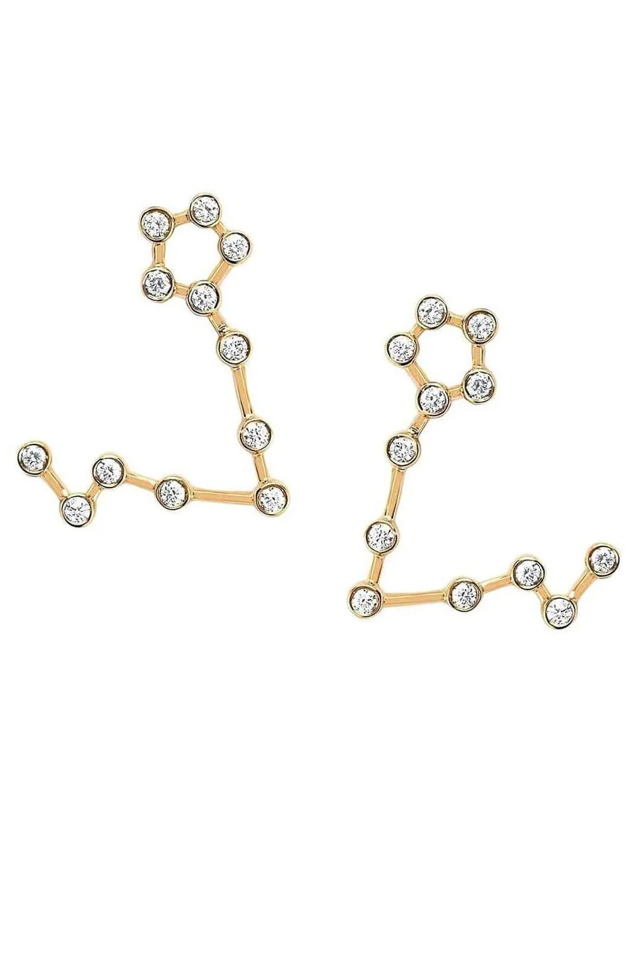 Diamond Petite Pisces Constellation Earrings