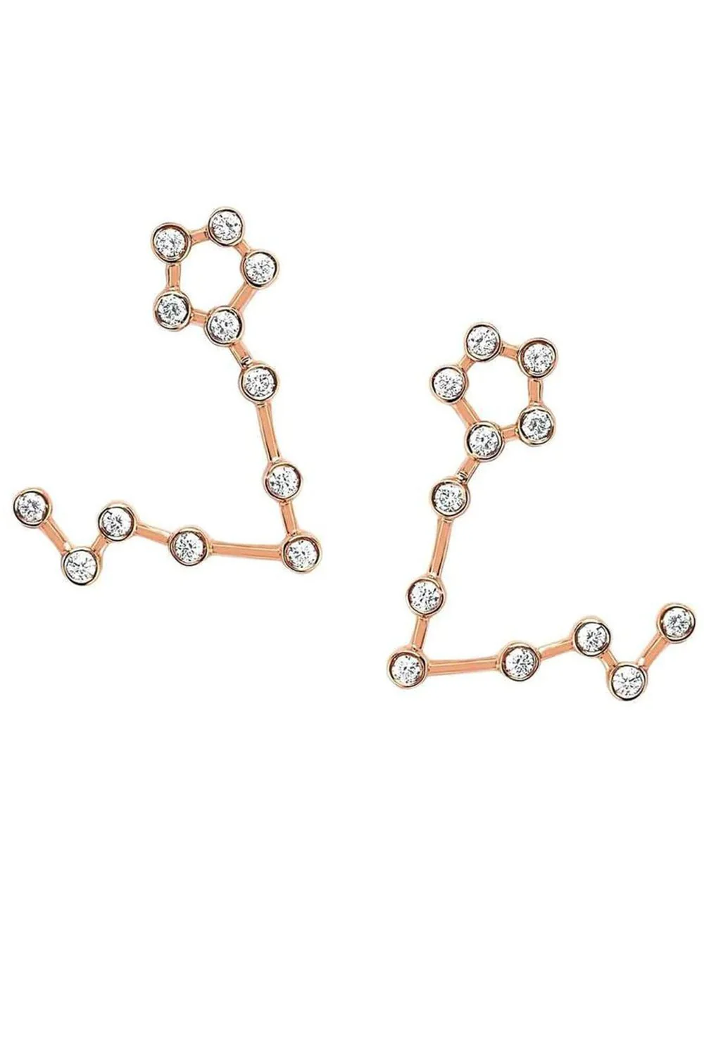 Diamond Petite Pisces Constellation Earrings - Image 3