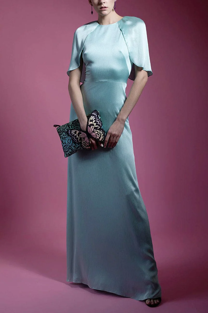 Plisse Chiffon Capelet Gown - Image 4