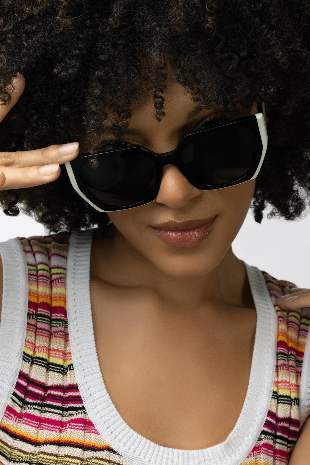 Gradient Rectangular Sunglasses - Black Slate - Image 2