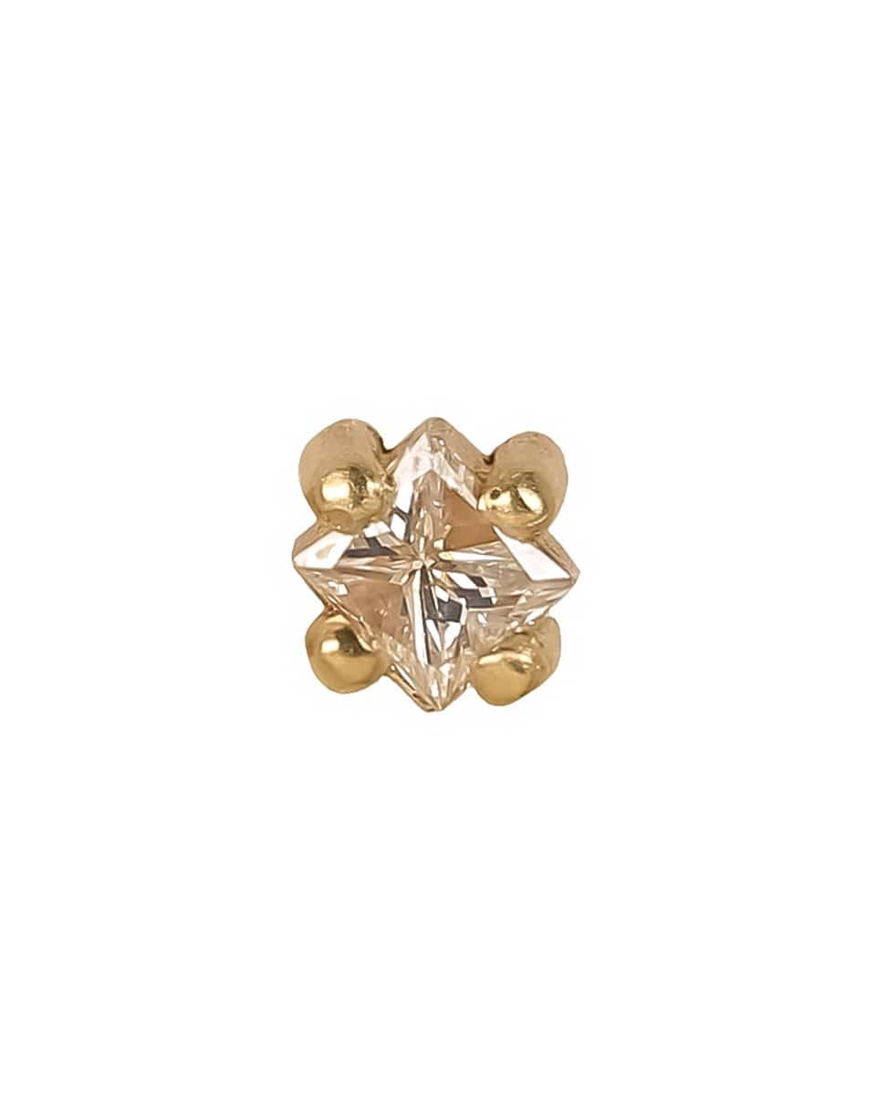 Princess Cut Diamond Stud Earring - Image 3