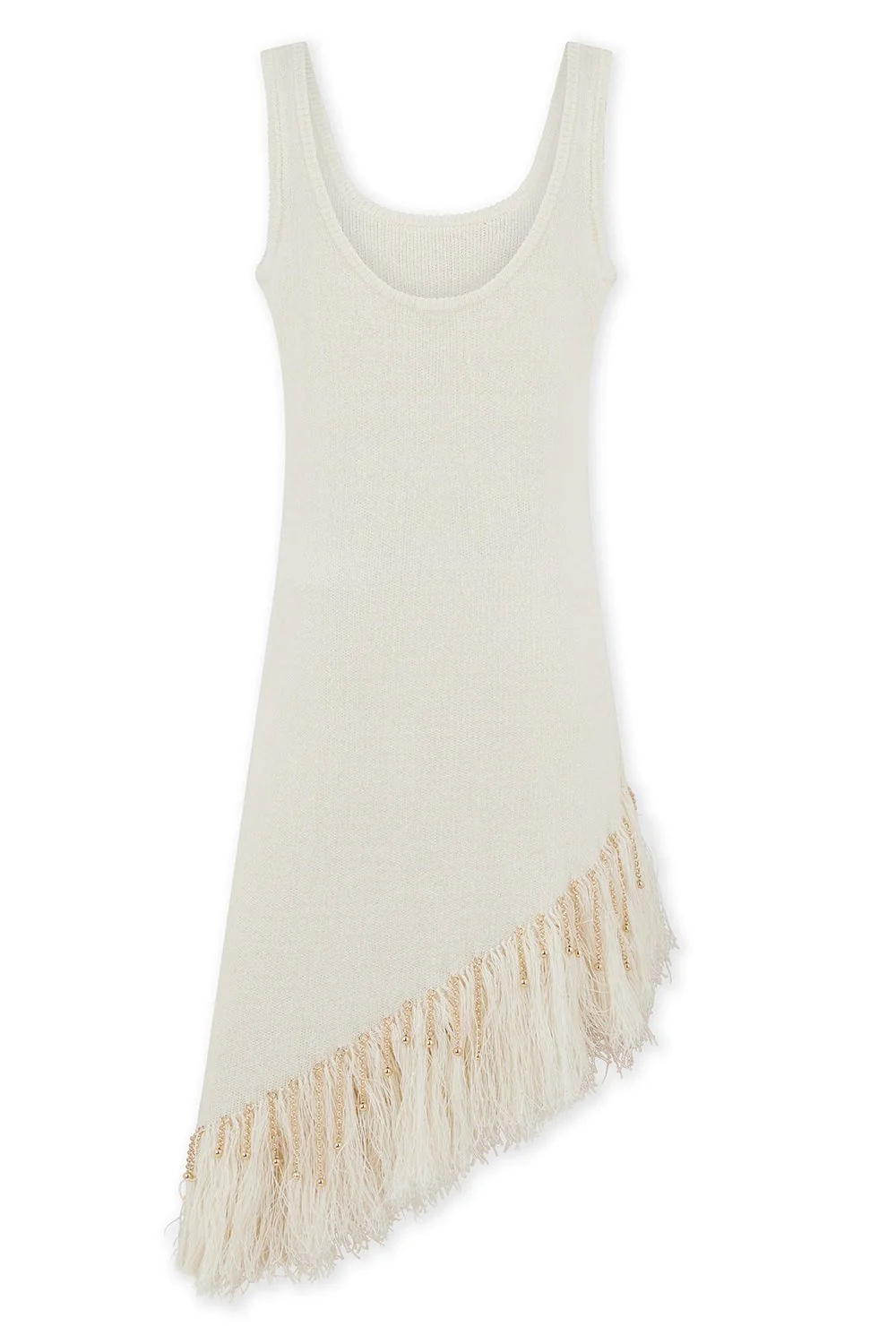 Beaded Feather Asym Dress - Image 5