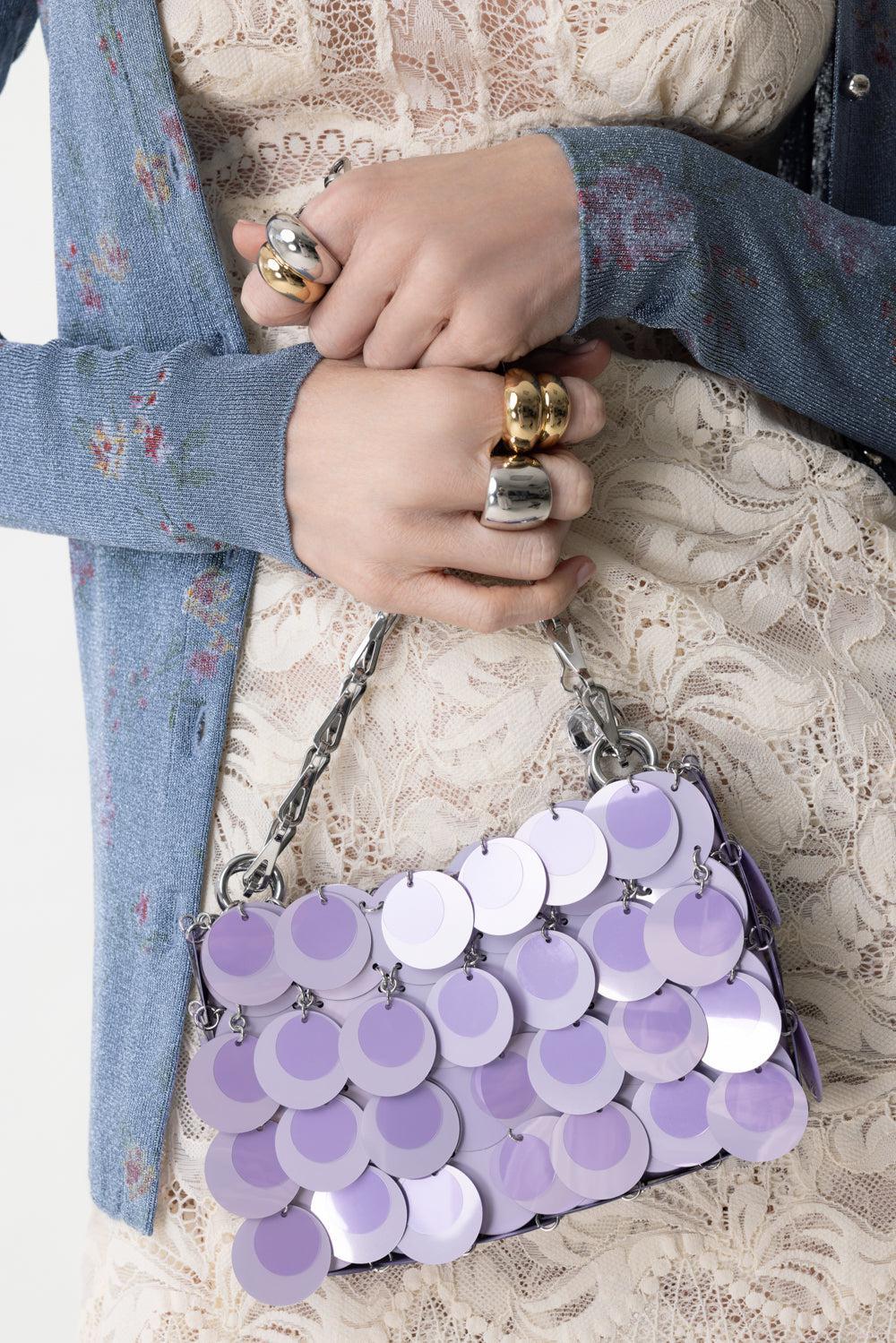DISC SPARKLE HANDBAG - LILAC - Image 2