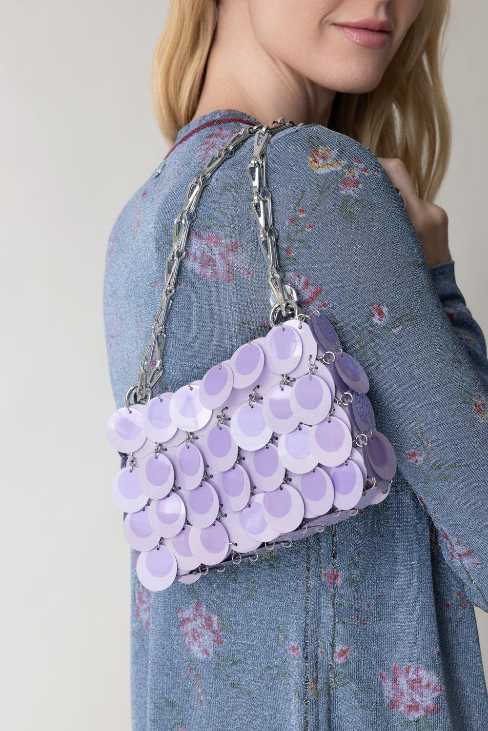 DISC SPARKLE HANDBAG - LILAC - Image 3