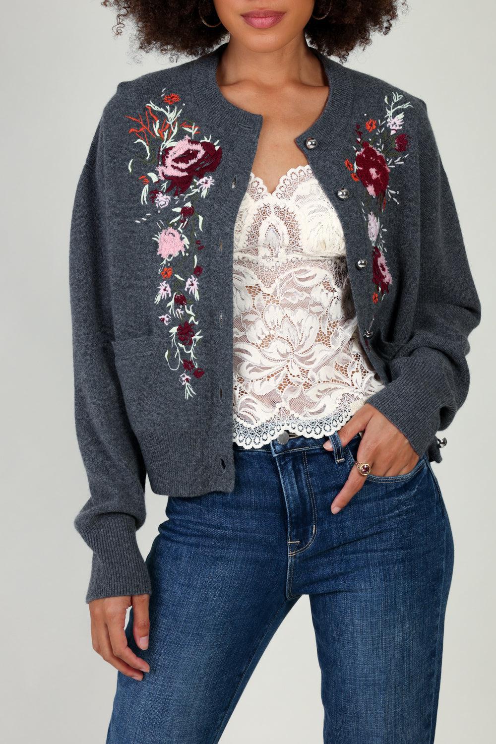 EMBROIDERED CREWNECK CARDIGAN - Image 2