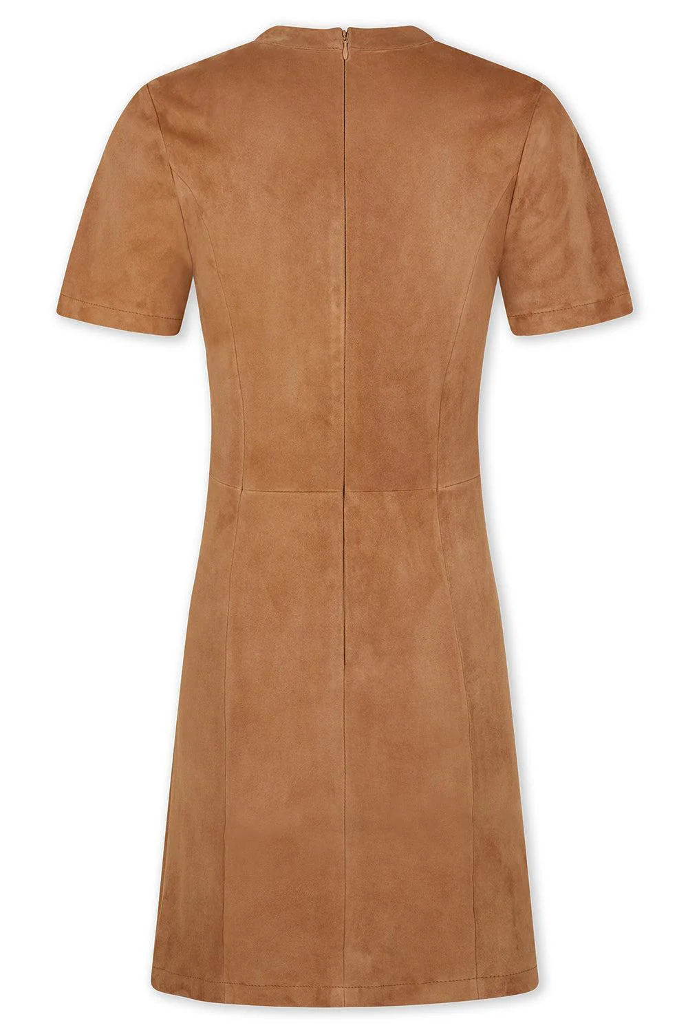 Gathered Button Short Dress - New Caramel - Image 5
