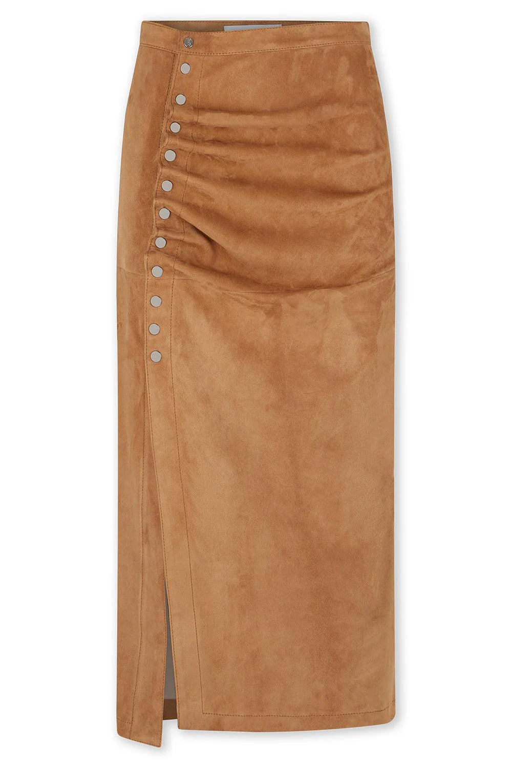 Gathered Button Skirt - New Caramel