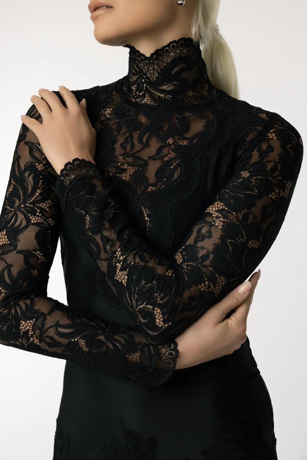 Long Sleeve High Neck Dress - Image 3