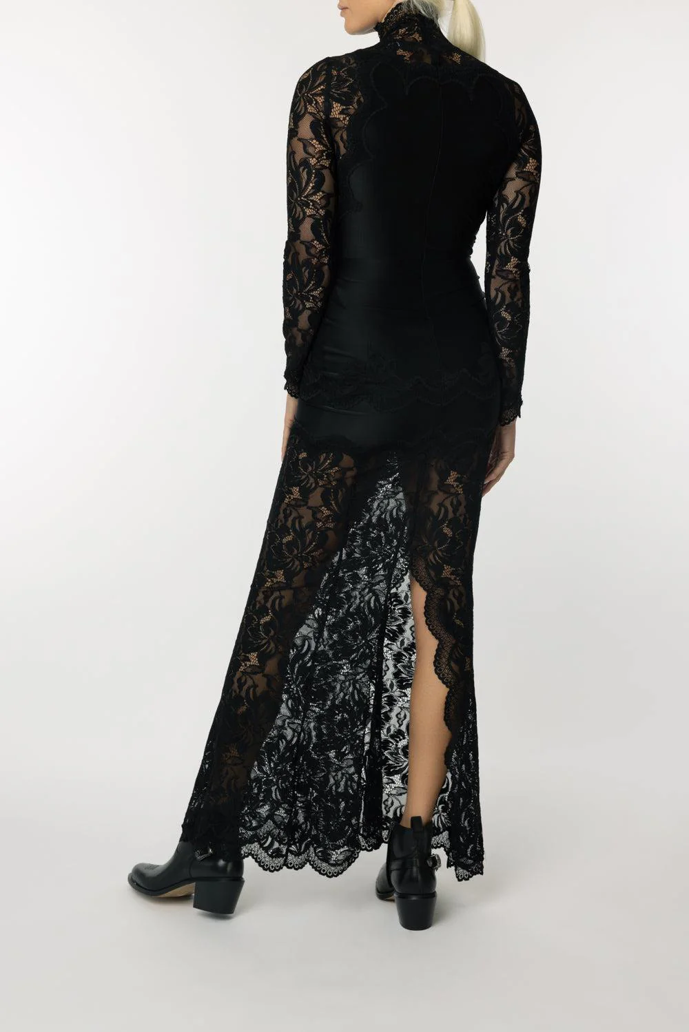 Long Sleeve High Neck Dress - Image 4