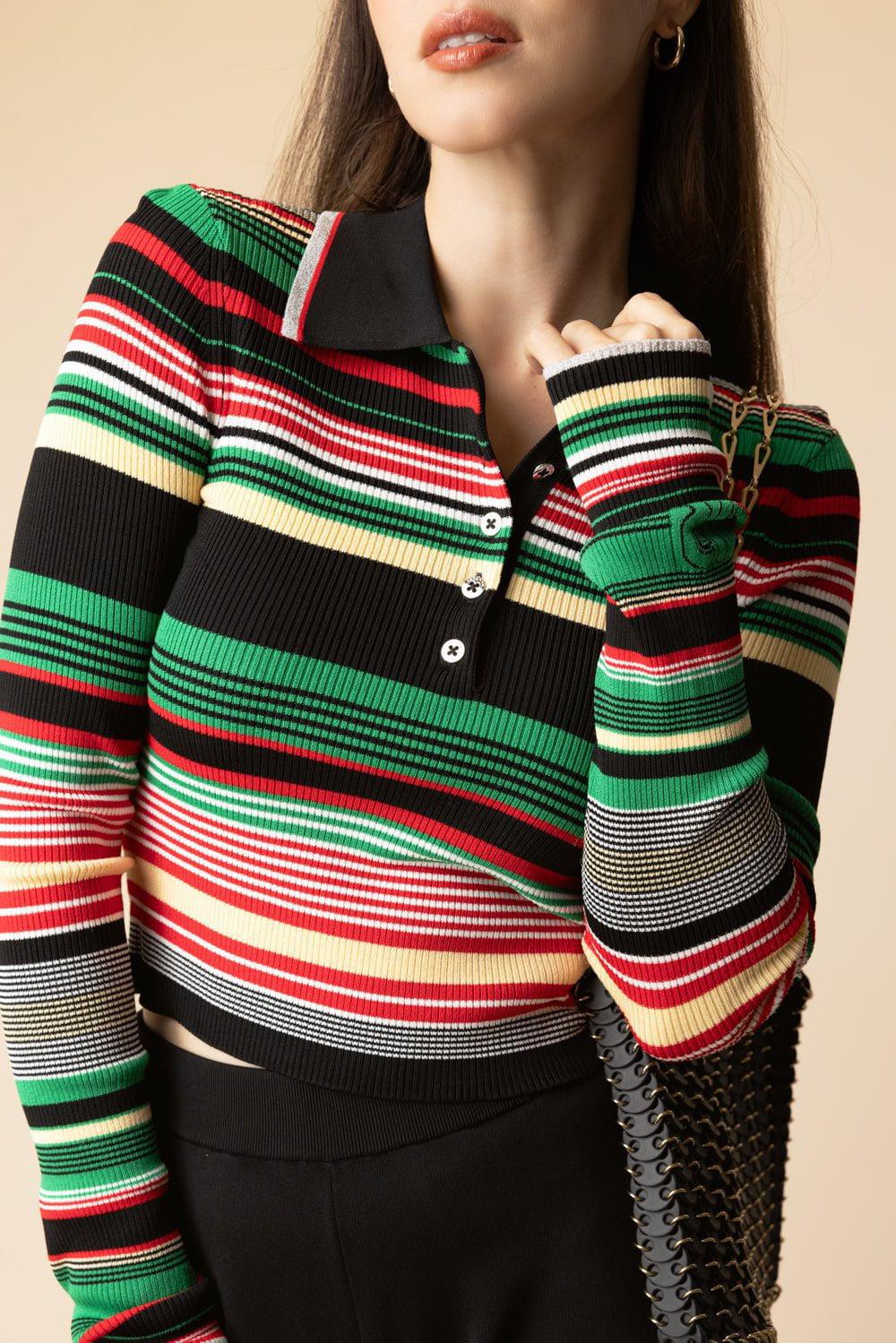 Long Sleeve Striped Pullover - Image 2