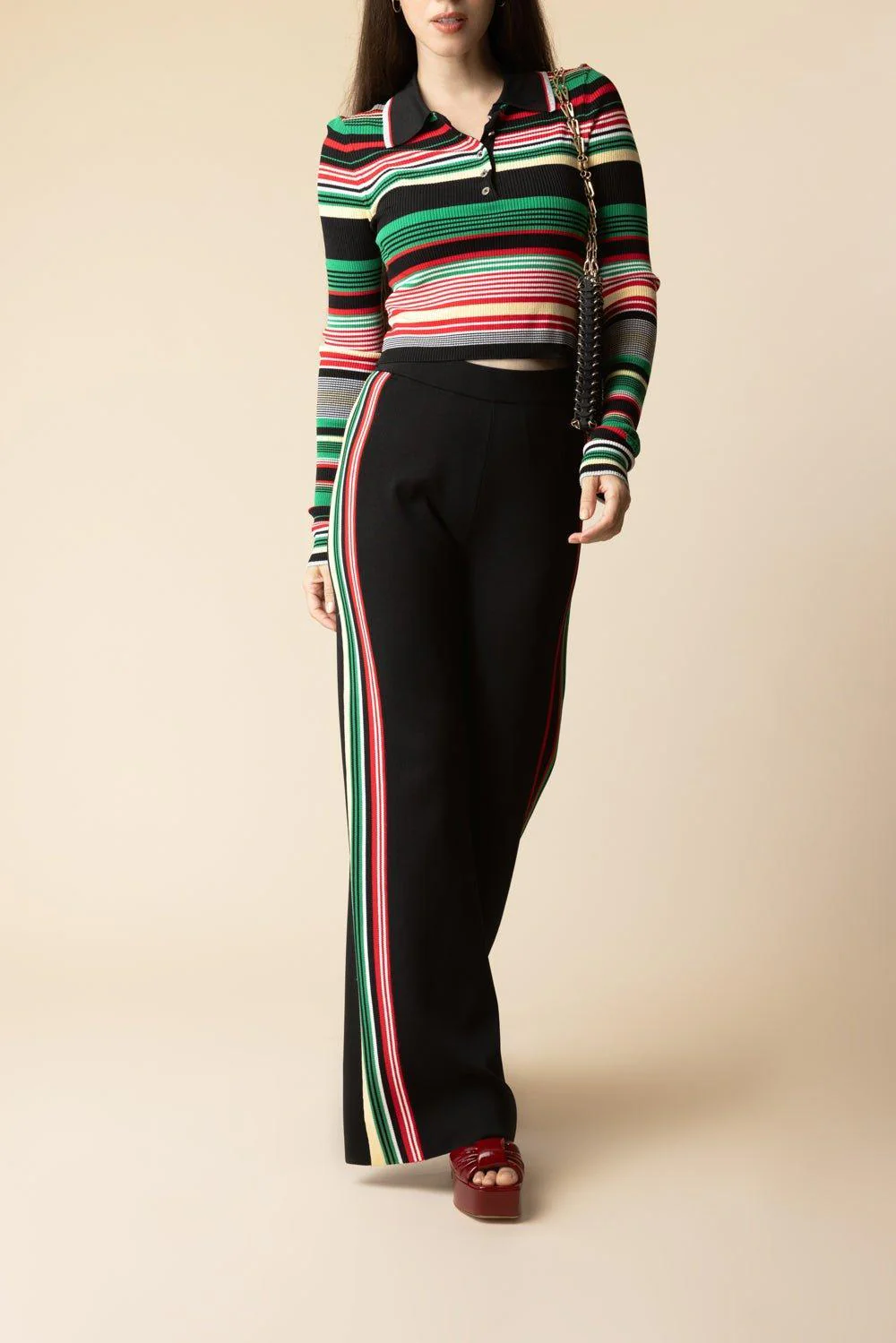 Long Sleeve Striped Pullover - Image 3