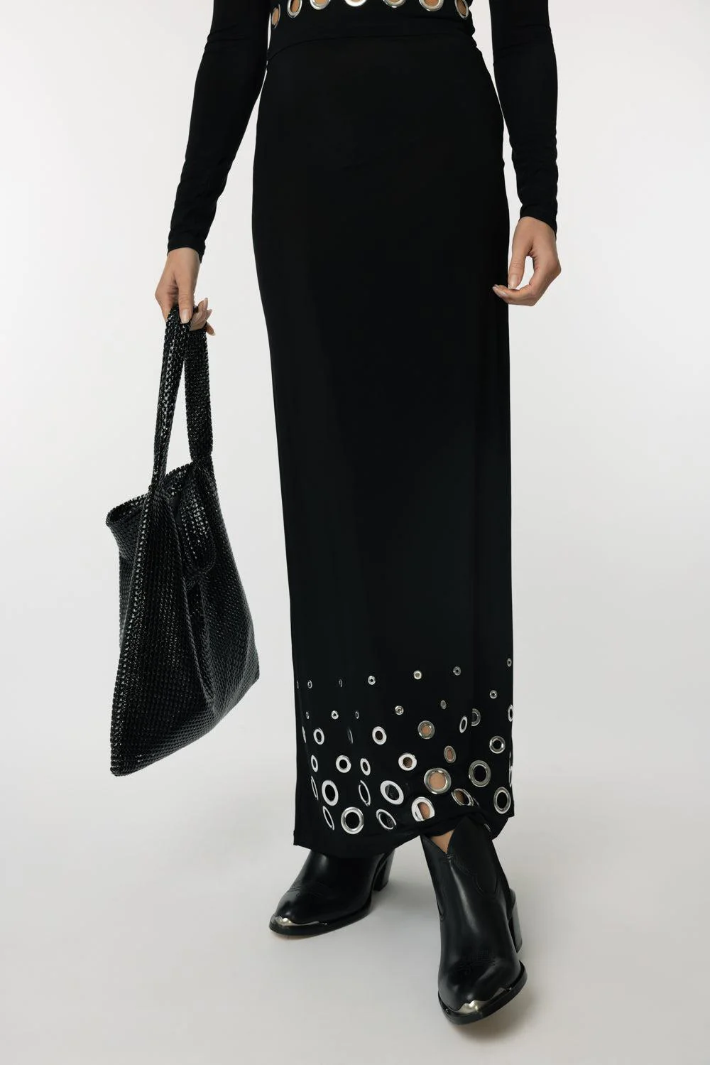 Ring Detail Maxi Skirt - Image 3