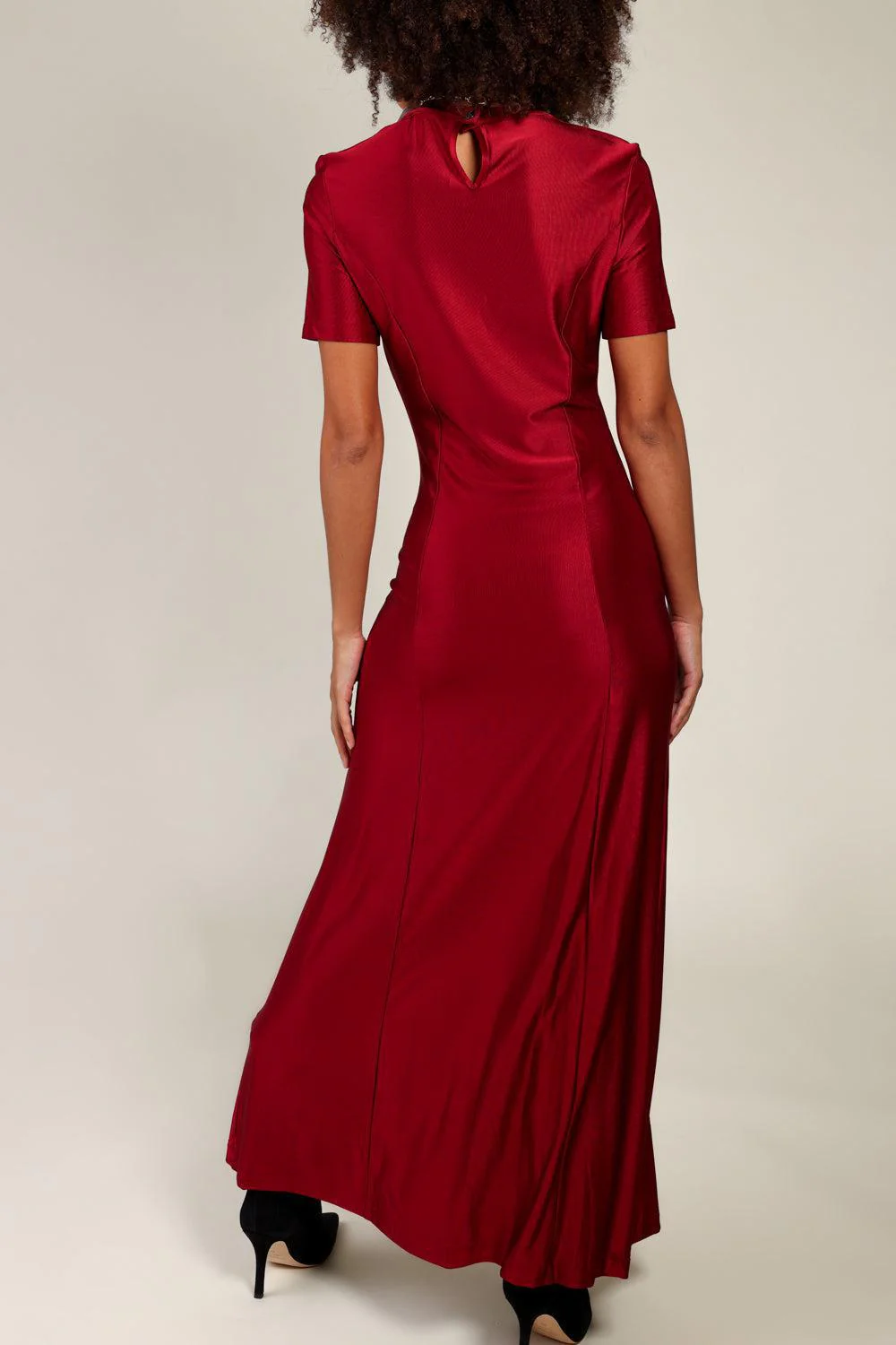RUCHED BUTTONED MIDI DRESS - Image 4