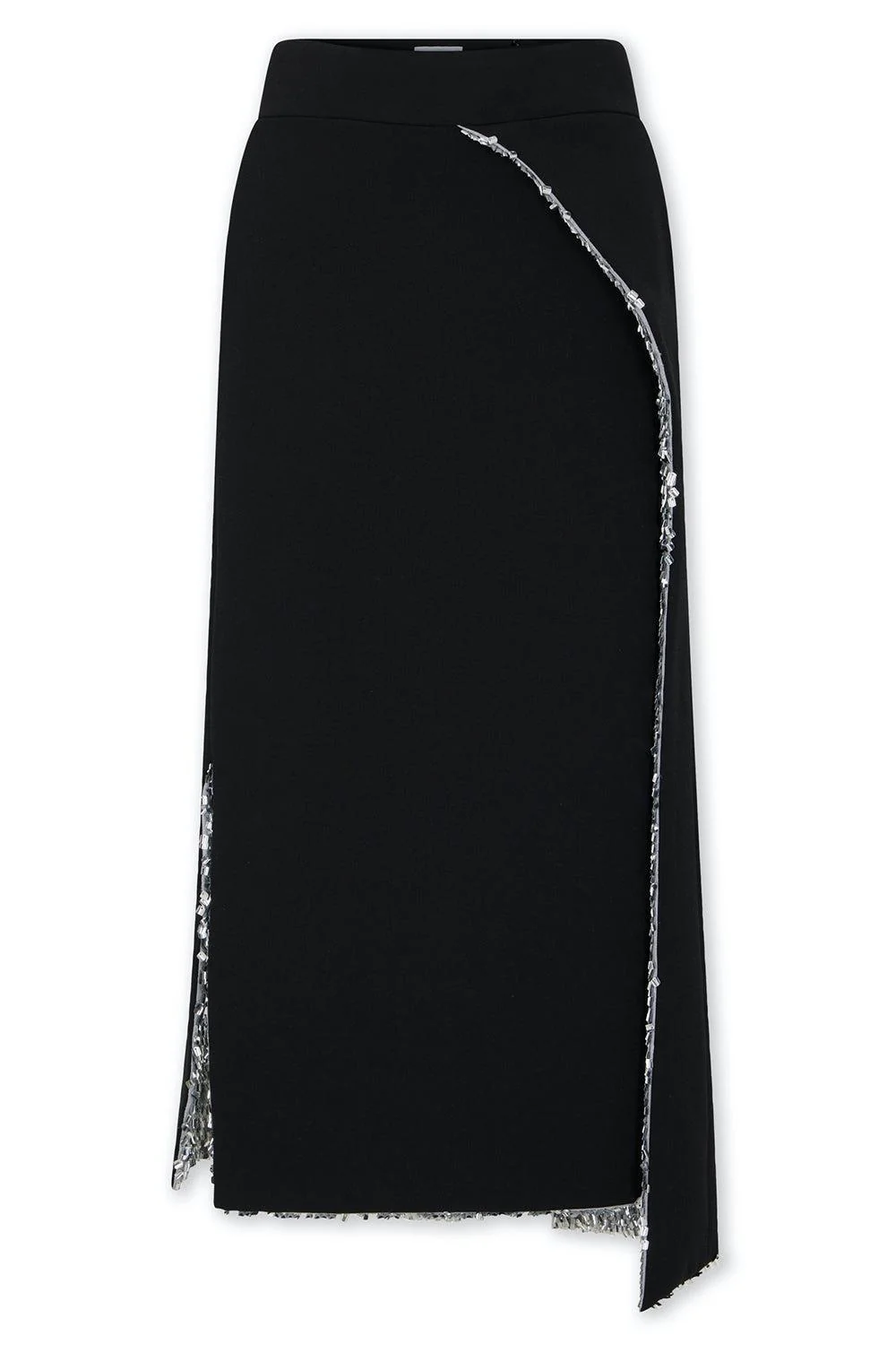 Shimmer Draped Midi Skirt