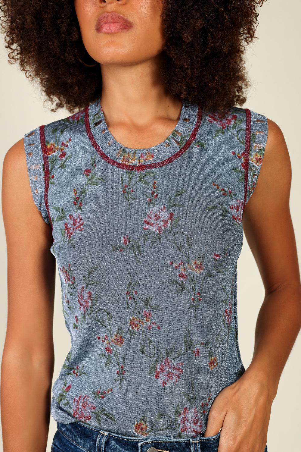SLEEVELESS FLORAL TANK TOP - Image 3