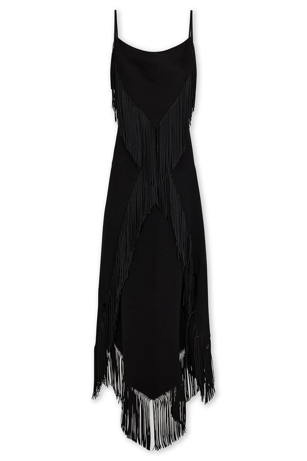 SLEEVELESS FRINGE MIDI DRESS