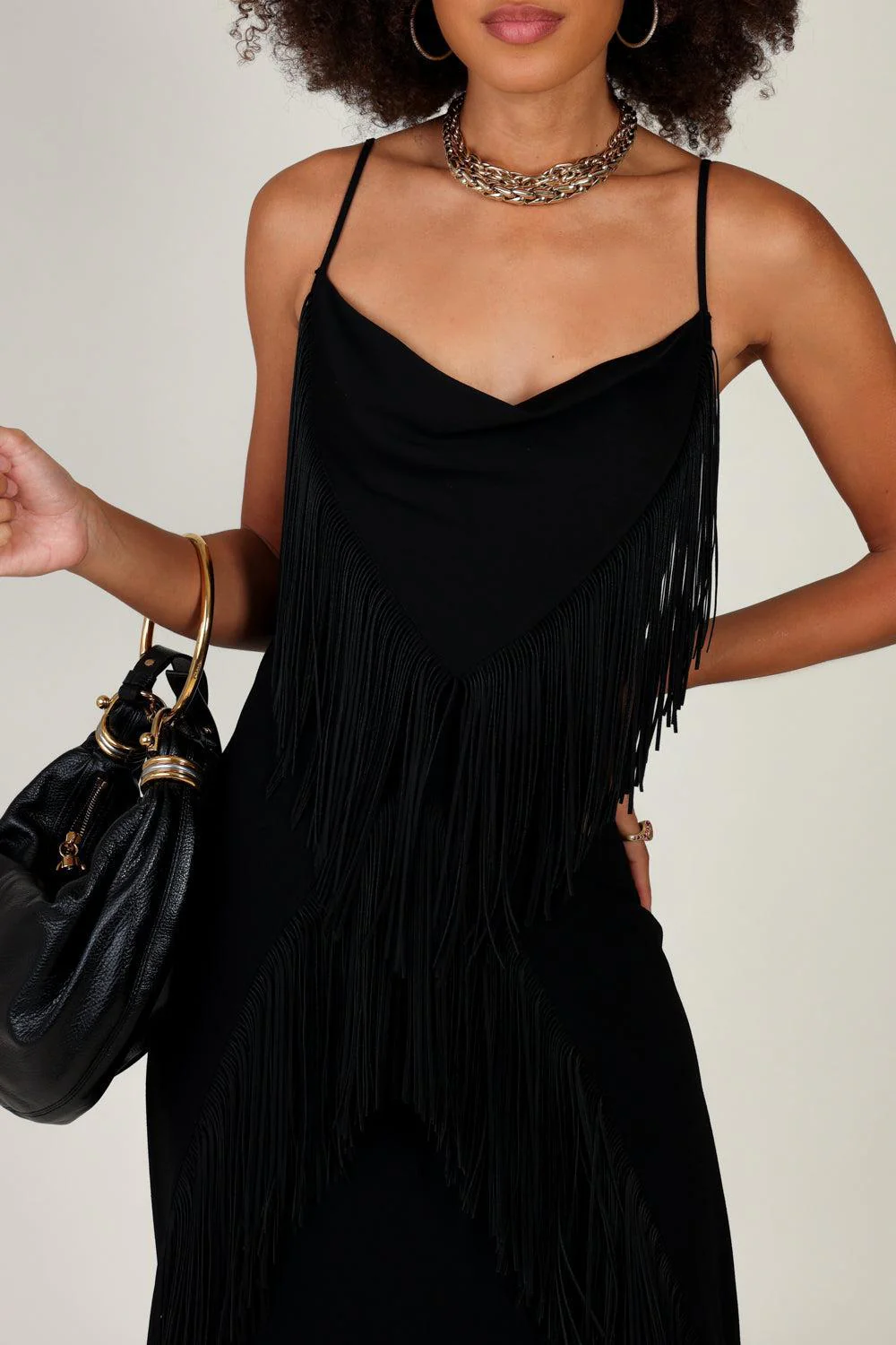 SLEEVELESS FRINGE MIDI DRESS - Image 3