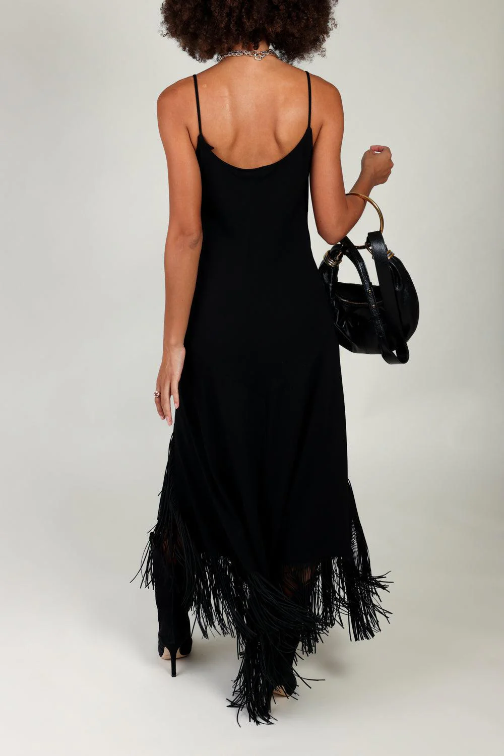 SLEEVELESS FRINGE MIDI DRESS - Image 4