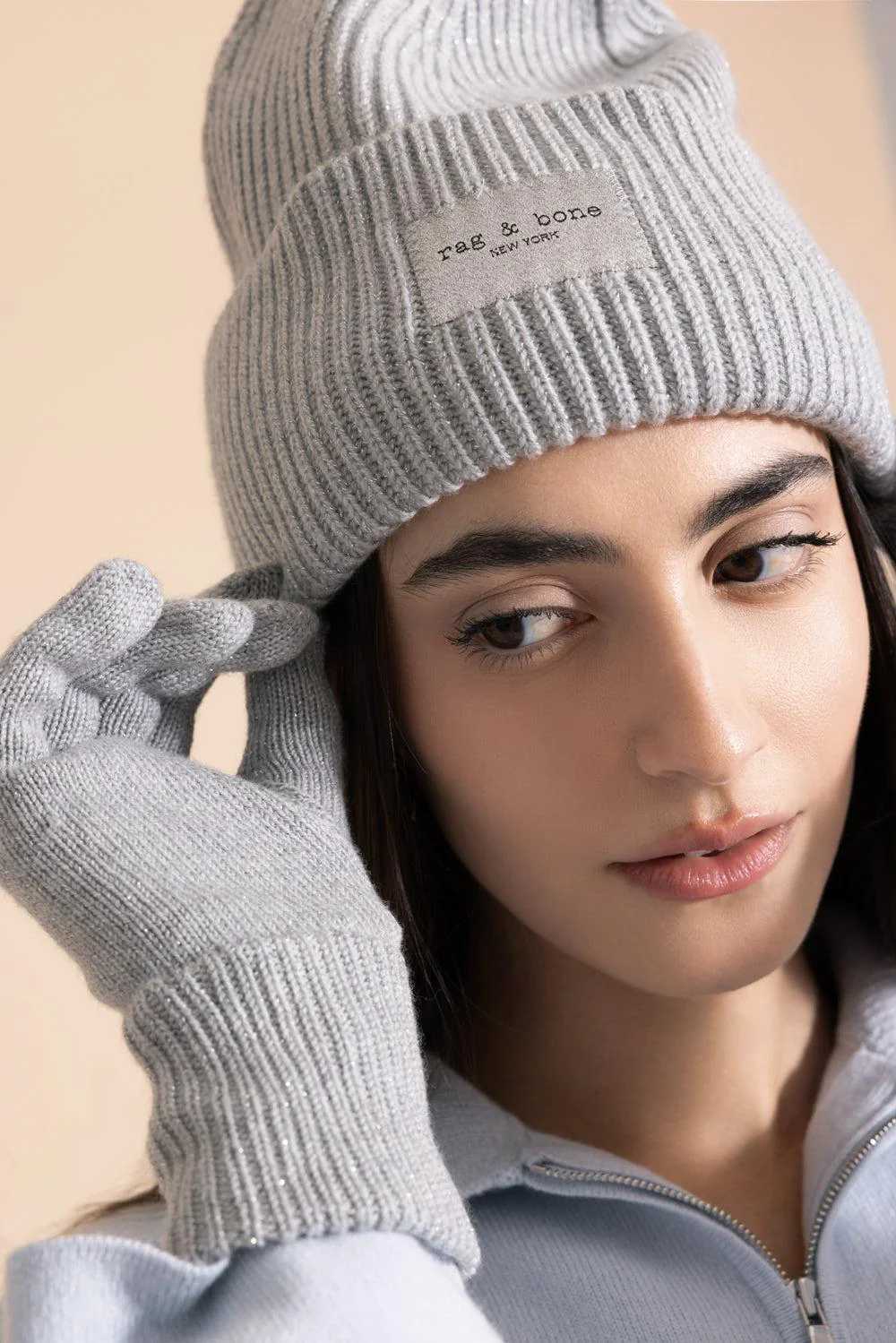 Blake Metallic Beanie - Silver - Image 3