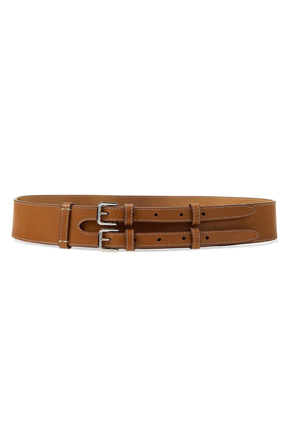Double-Buckle Skinny Waist Belt