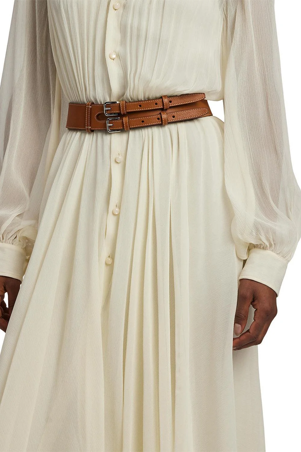 Double-Buckle Skinny Waist Belt - Image 2