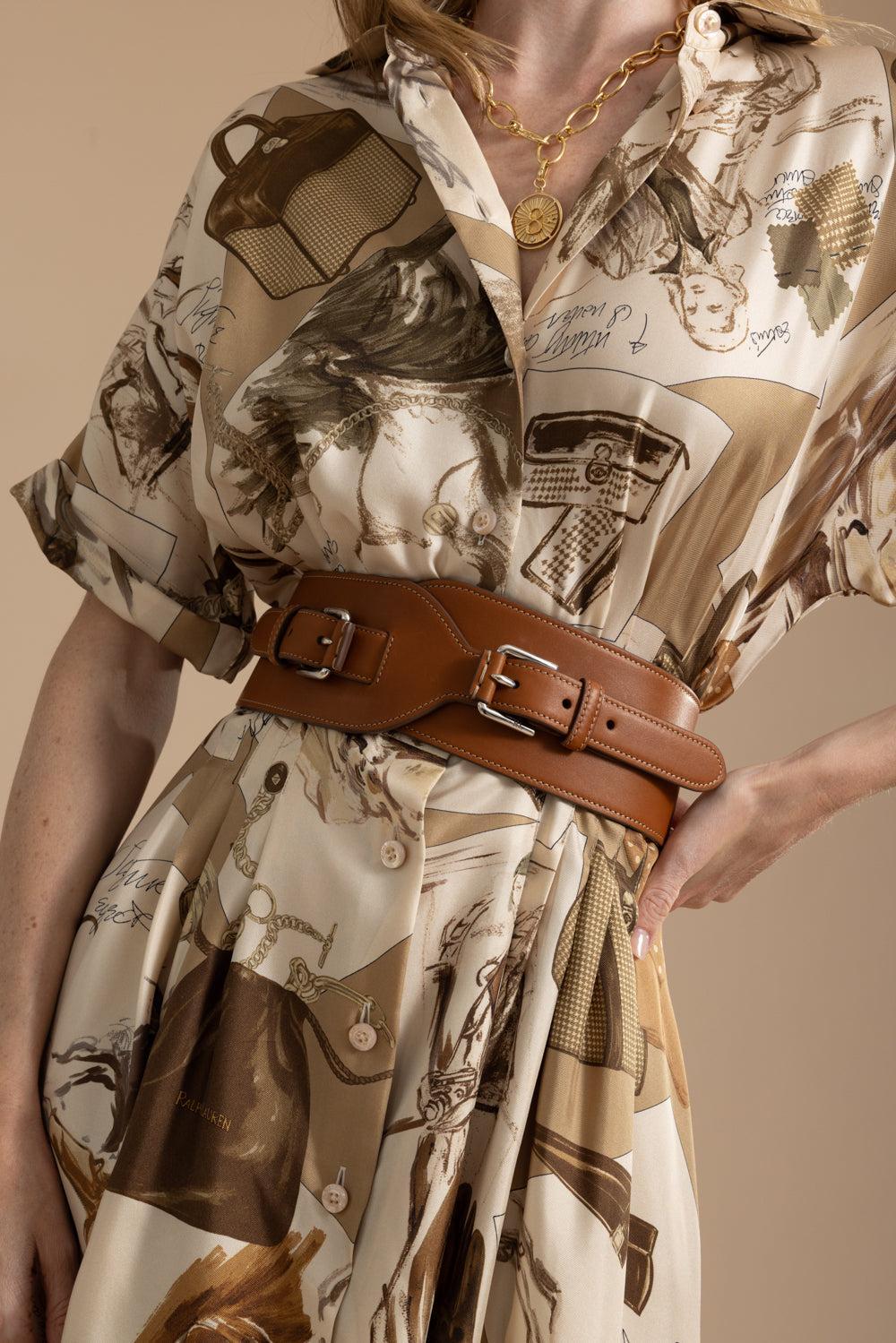 Double-Buckle Wide Waist Belt - Image 4