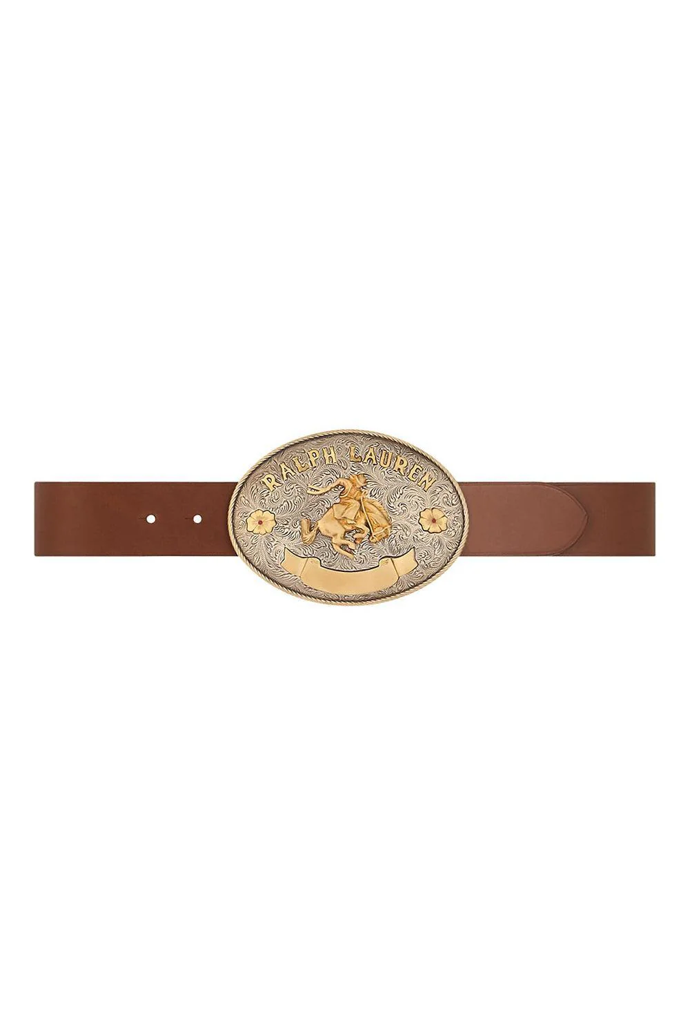Rodeo-Buckle Wide Belt - Brown