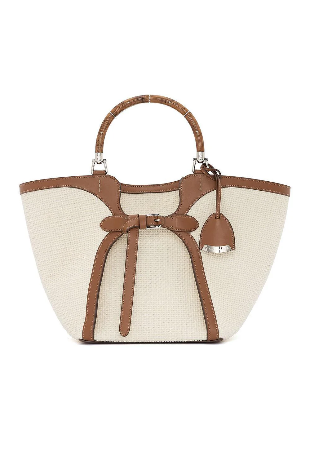 The Ralph Woven Tote - Cream RL Gold