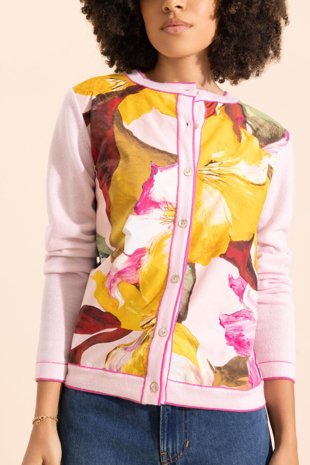 Floral Knit Cardigan - Bergamo Print Pink - Image 2