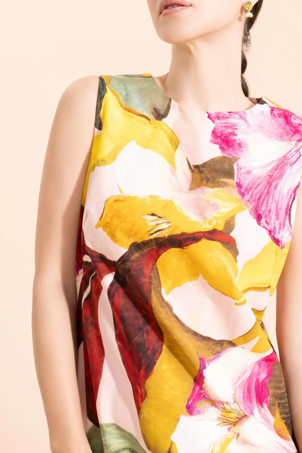 Floral Sleeveless Dress - Bergamo Print Pink - Image 3