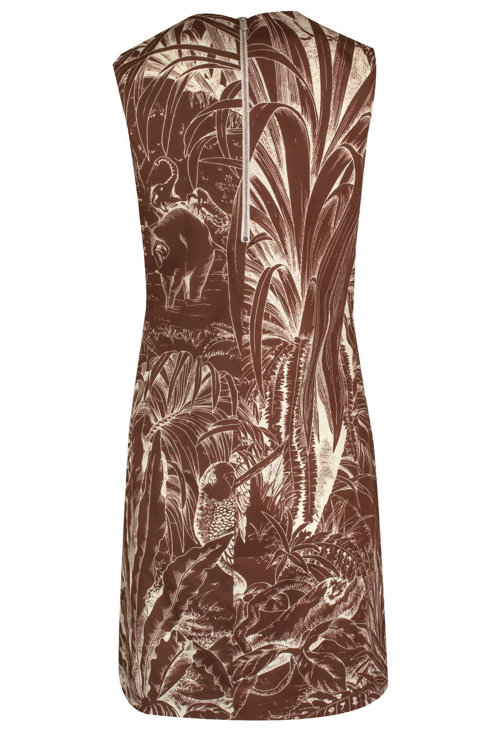 Printed Sleeveless Dress - Chocolate - Image 4