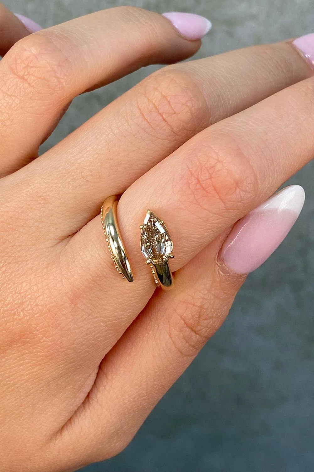 Champagne Diamond Spiral Pinky Ring - Image 3