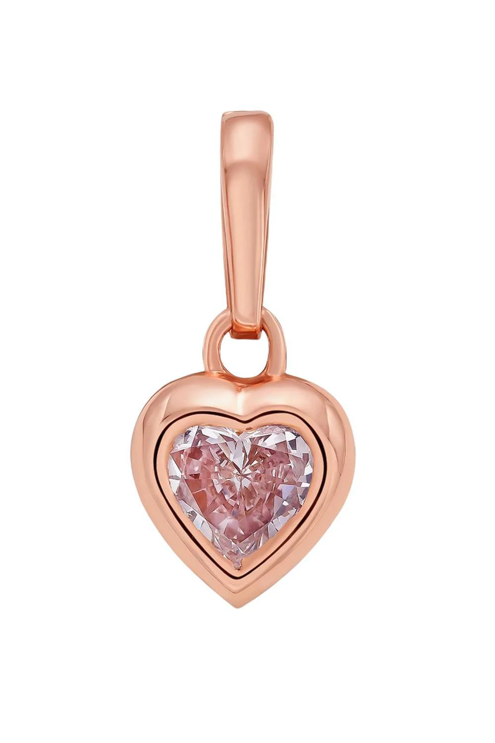 Diamond Bezel Set Heart Pendant Necklace