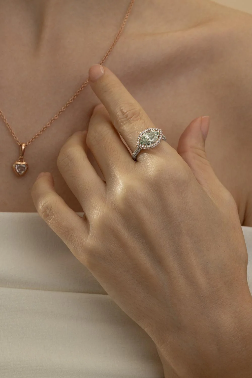 Diamond Marquise Halo Ring - Image 3