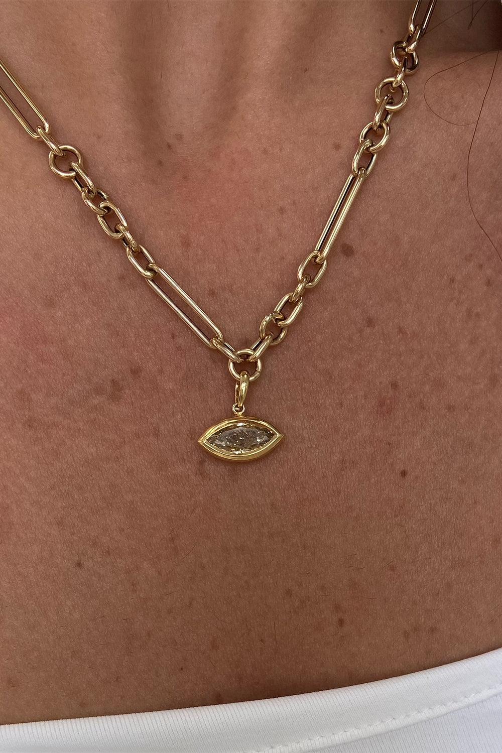 Marquise Diamond Charm Necklace - Image 2