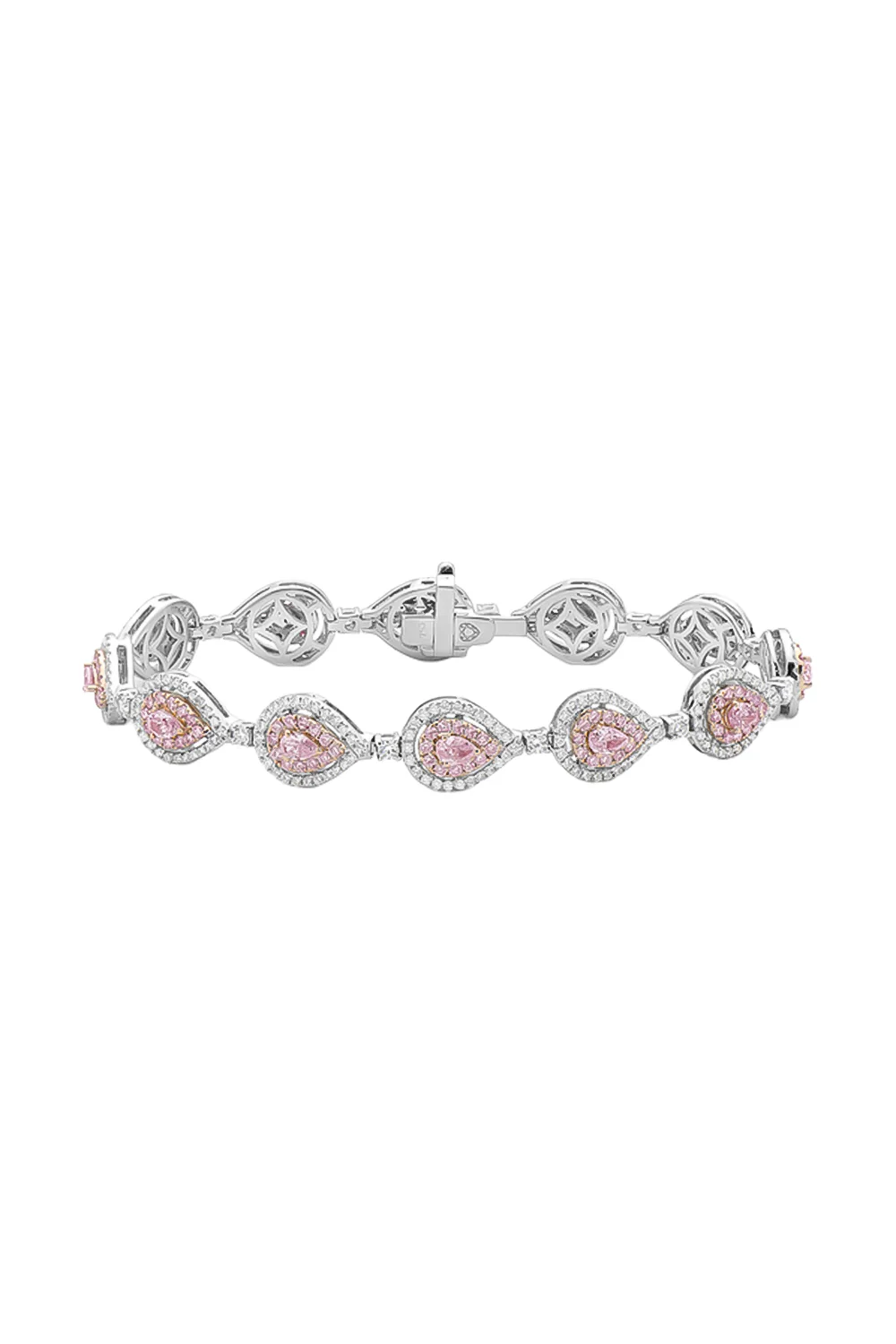 Pink White Diamond Alternating Bracelet