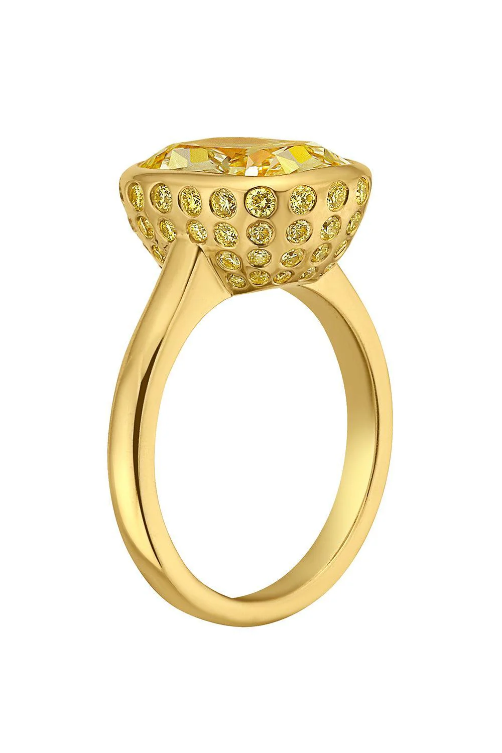 Yellow Diamond Bezel Mosaic Ring - Image 2