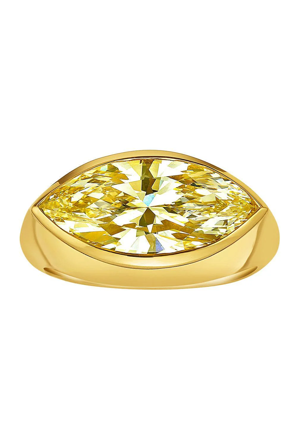 Yellow Diamond Bezel Ring