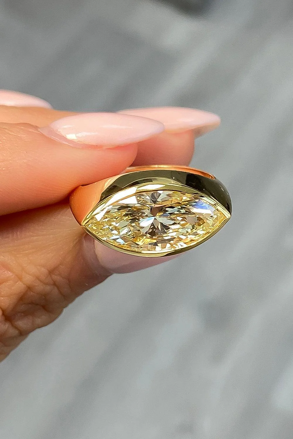 Yellow Diamond Bezel Ring - Image 4