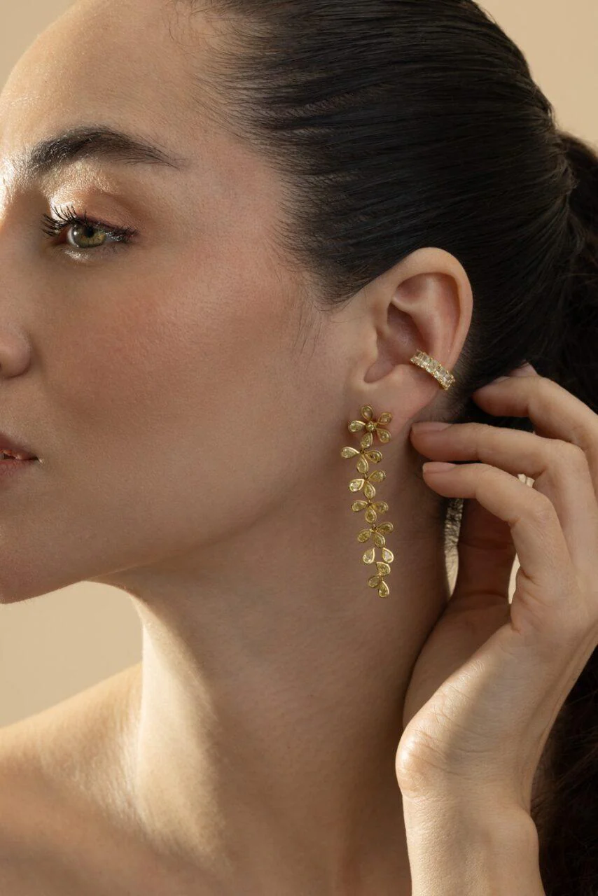 Yellow Diamond Ear Cuff - Image 4